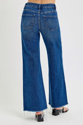 RISEN High Rise Tummy Control Wide Leg Jeans with Pockets